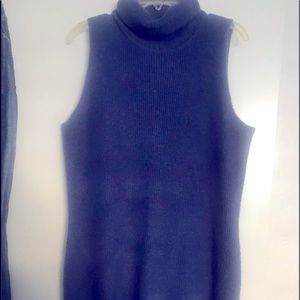 Sleeveless turtleneck sweater dress
